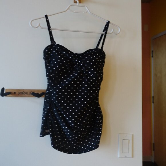 Christina tankini twist-front tummy ruched Swimwear Swim Polka dot print 6 XS - Picture 3 of 10